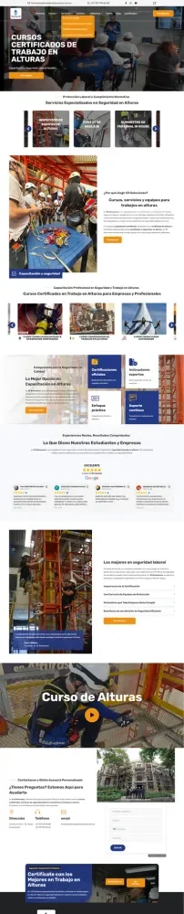 Portafolio de sitio web para empresa de trabajo en alturas